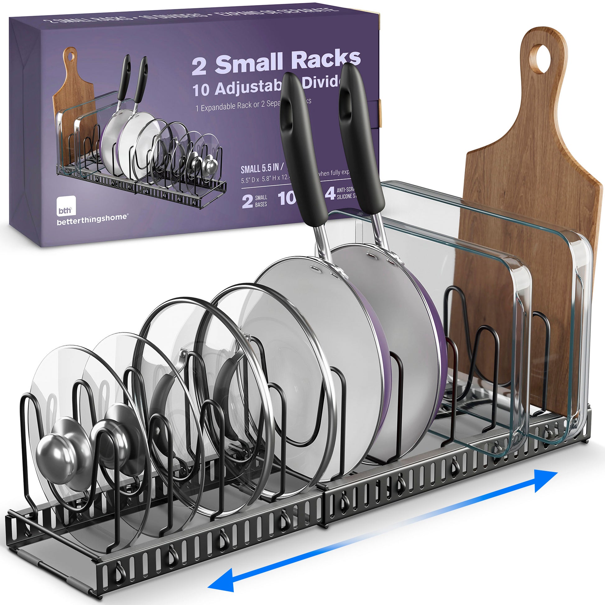 Adjustable divider and drying rack for the sink