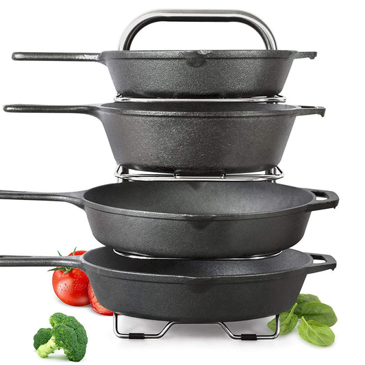 5-Tier Heavy Duty Height Adjustable Pan and Pot Organizer Rack (16.5" or 15" Tall)